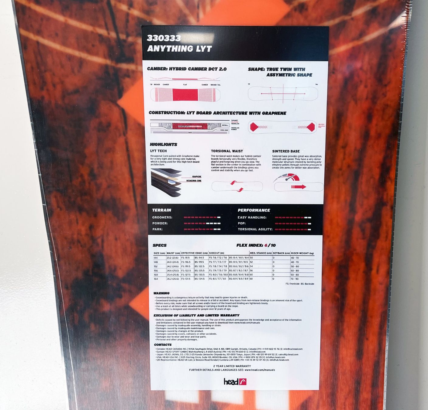 HEAD ANYTHING LYT  156 cm; FABRIKNEU; OVP